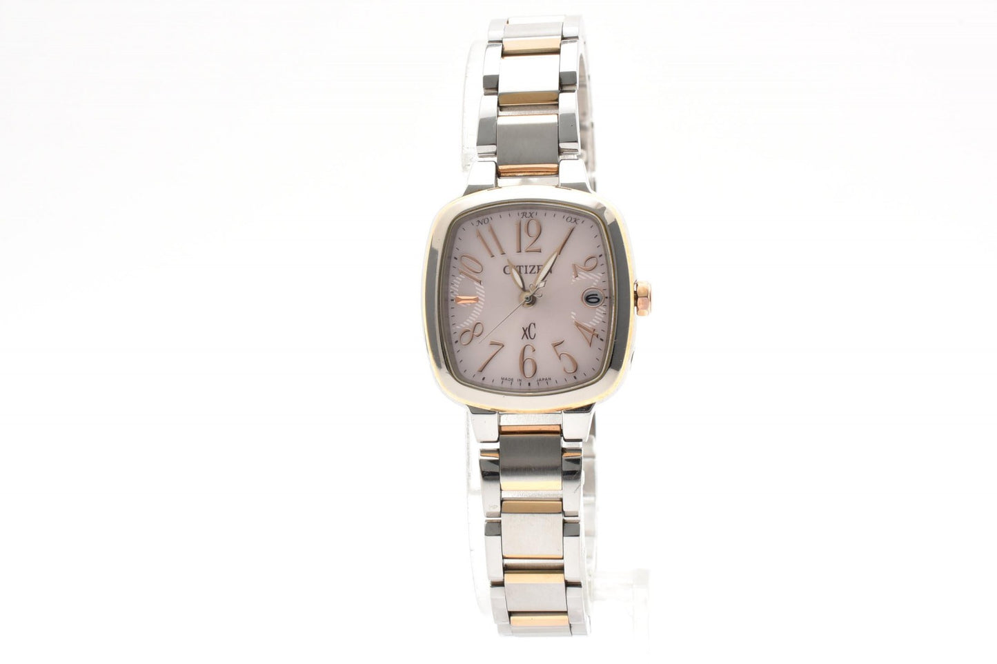 CITIZEN シチズン xC クロスシー H058-T018629 電波ソーラー レディース 腕時計 ピンク文字盤 アラビアインデックス トノーケース