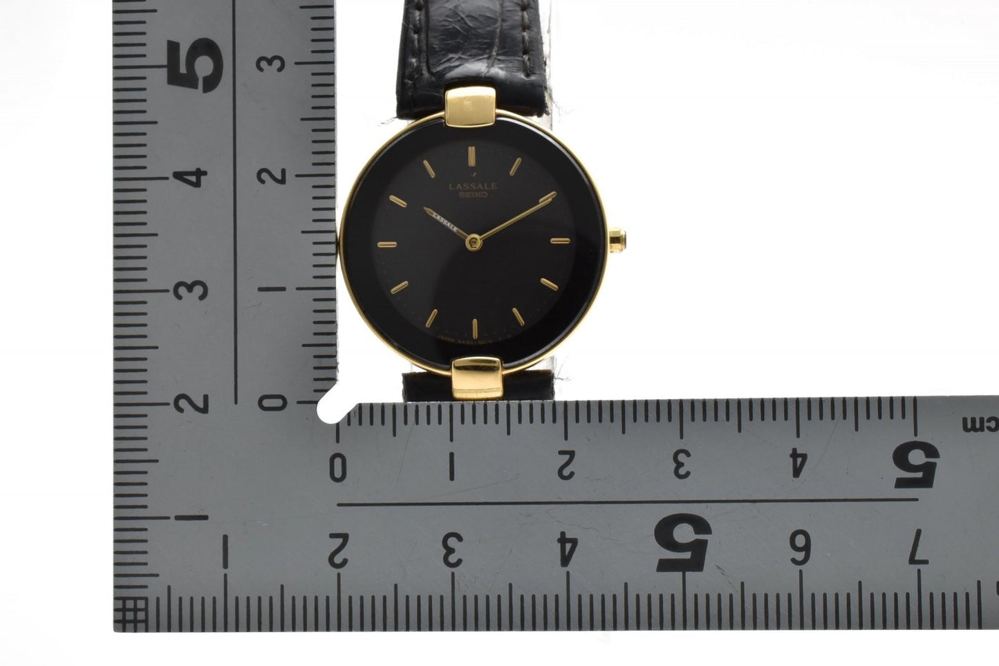 SEIKO LASSALE セイコー ラサール 5A54-2000 クオーツ レディース 腕時計 ブラック文字盤 ゴールドカラー レザーベルト ドレスウォッチ