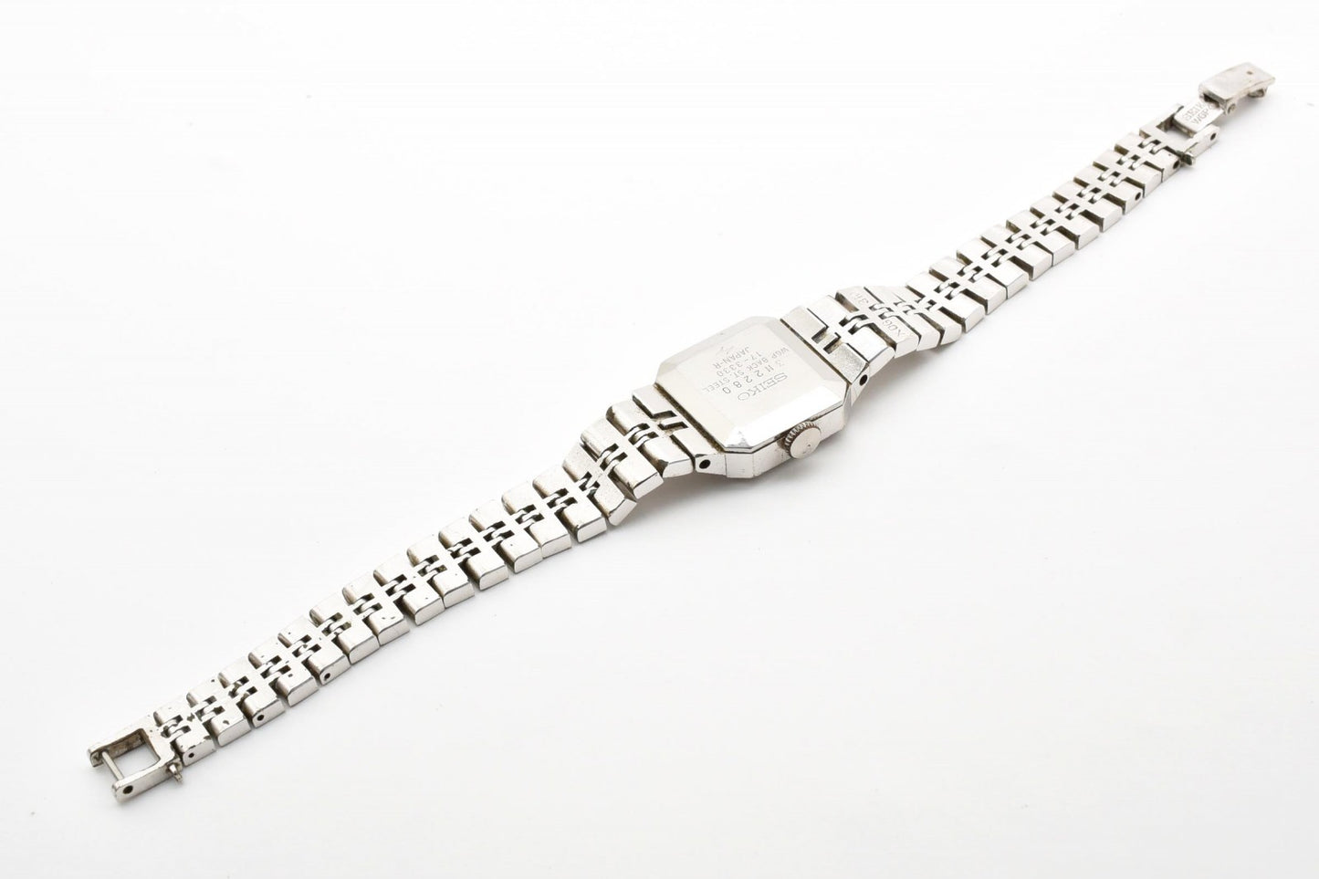 SEIKO セイコー 17-3330 手巻き レディース 腕時計 グリーン文字盤 スクエアケース WGP ステンレスブレス ドレスウォッチ 1970年代