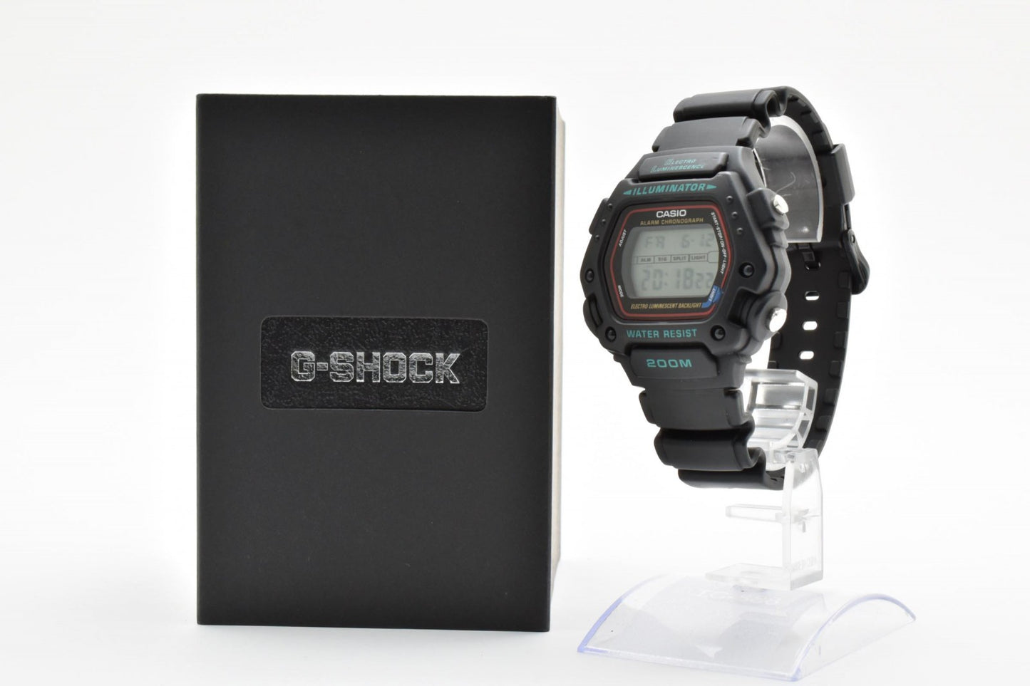 CASIO カシオ DW-290 デジタル クオーツ メンズ 腕時計 ブラック液晶 スポーツウォッチ 樹脂ベルト 箱付 1990年代