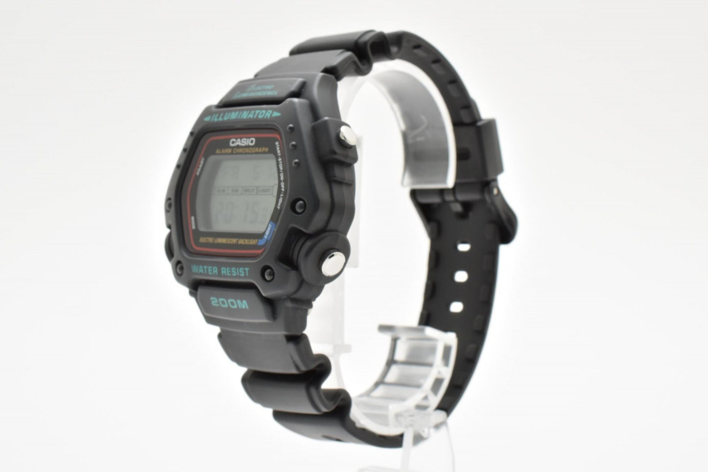 CASIO カシオ DW-290 デジタル クオーツ メンズ 腕時計 ブラック液晶 スポーツウォッチ 樹脂ベルト 箱付 1990年代