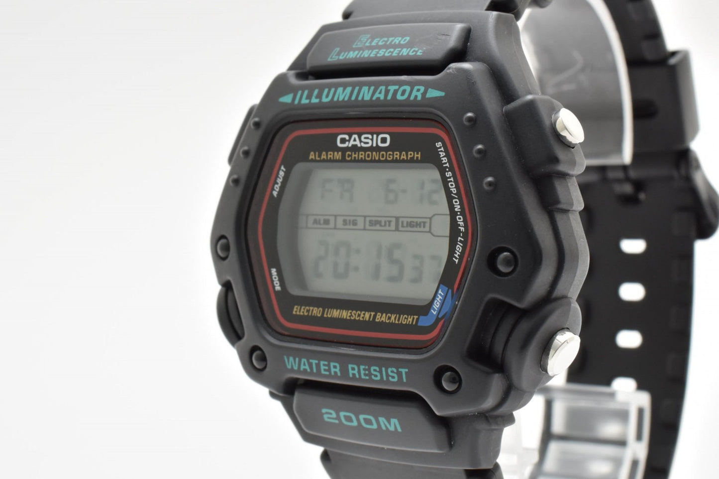 CASIO カシオ DW-290 デジタル クオーツ メンズ 腕時計 ブラック液晶 スポーツウォッチ 樹脂ベルト 箱付 1990年代
