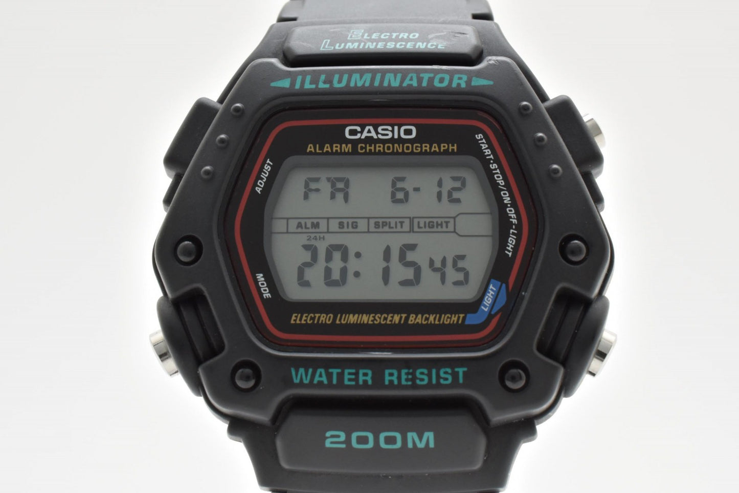 CASIO カシオ DW-290 デジタル クオーツ メンズ 腕時計 ブラック液晶 スポーツウォッチ 樹脂ベルト 箱付 1990年代