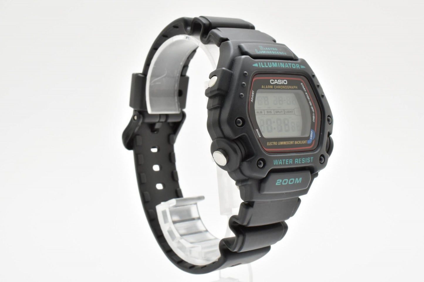 CASIO カシオ DW-290 デジタル クオーツ メンズ 腕時計 ブラック液晶 スポーツウォッチ 樹脂ベルト 箱付 1990年代