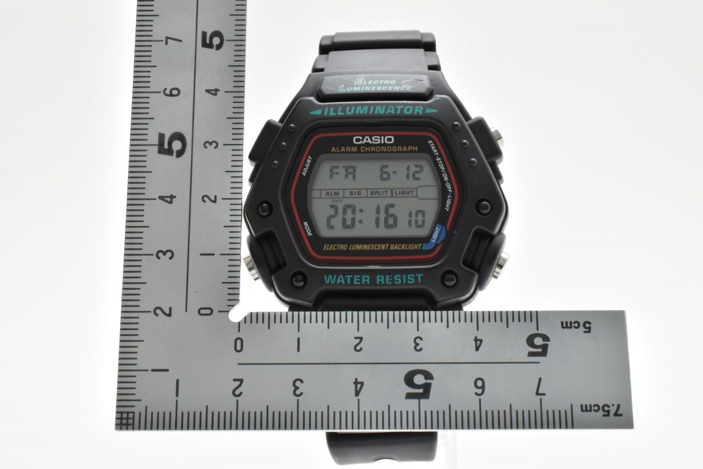 CASIO カシオ DW-290 デジタル クオーツ メンズ 腕時計 ブラック液晶 スポーツウォッチ 樹脂ベルト 箱付 1990年代