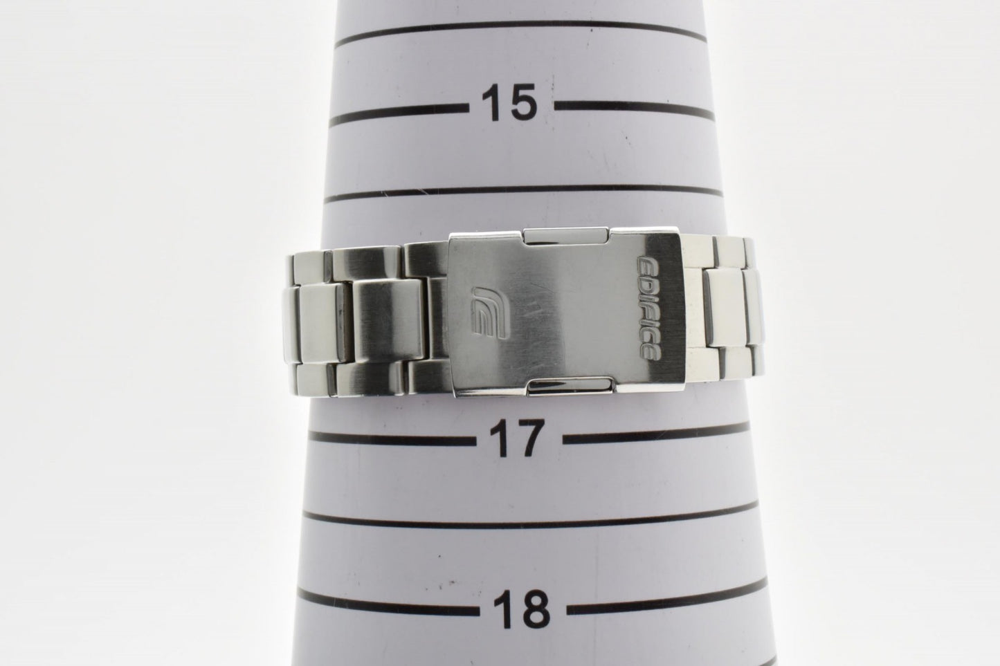CASIO カシオ EDIFICE エディフィス EQW-55D 電波ソーラー クロノグラフ メンズ 腕時計 ブラック文字盤 ステンレス 箱 余りコマ付