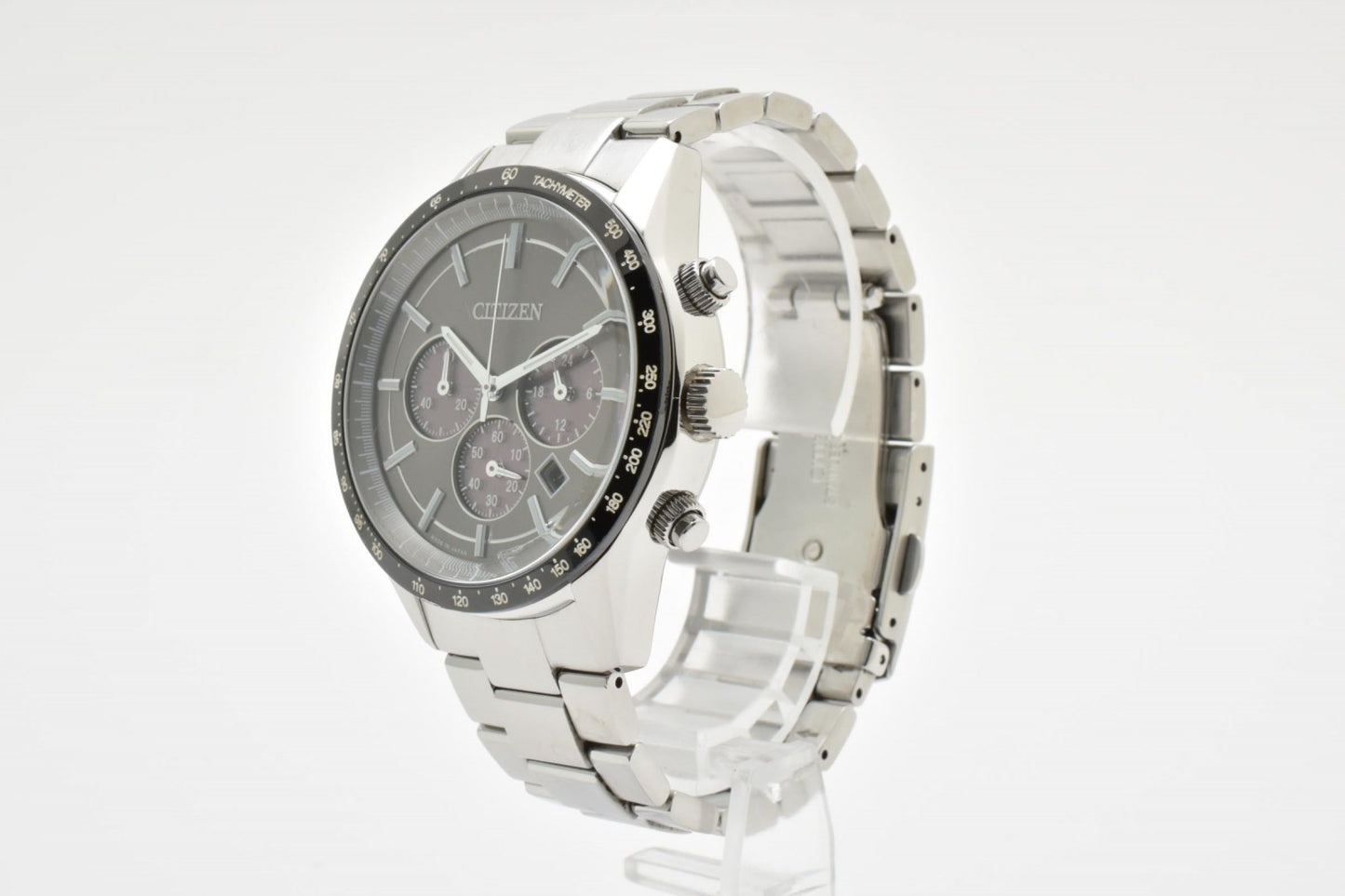 CITIZEN シチズン B620-S089298 エコドライブ クロノグラフ ソーラー メンズ 腕時計 シルバー文字盤 タキメーターベゼル ステンレス