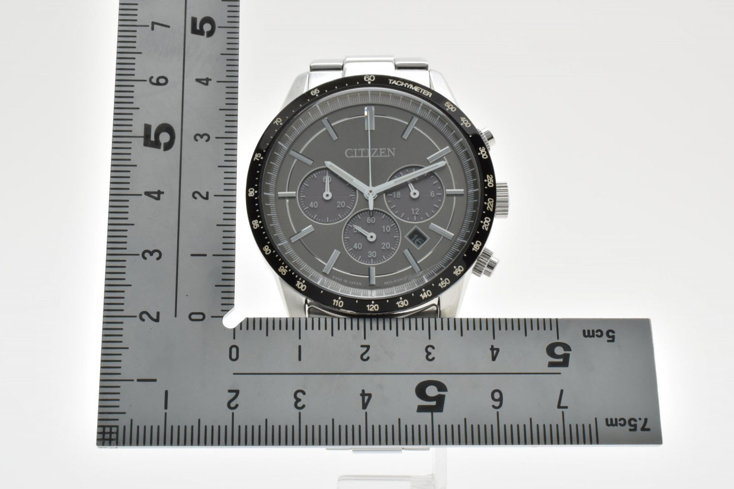 CITIZEN シチズン B620-S089298 エコドライブ クロノグラフ ソーラー メンズ 腕時計 シルバー文字盤 タキメーターベゼル ステンレス