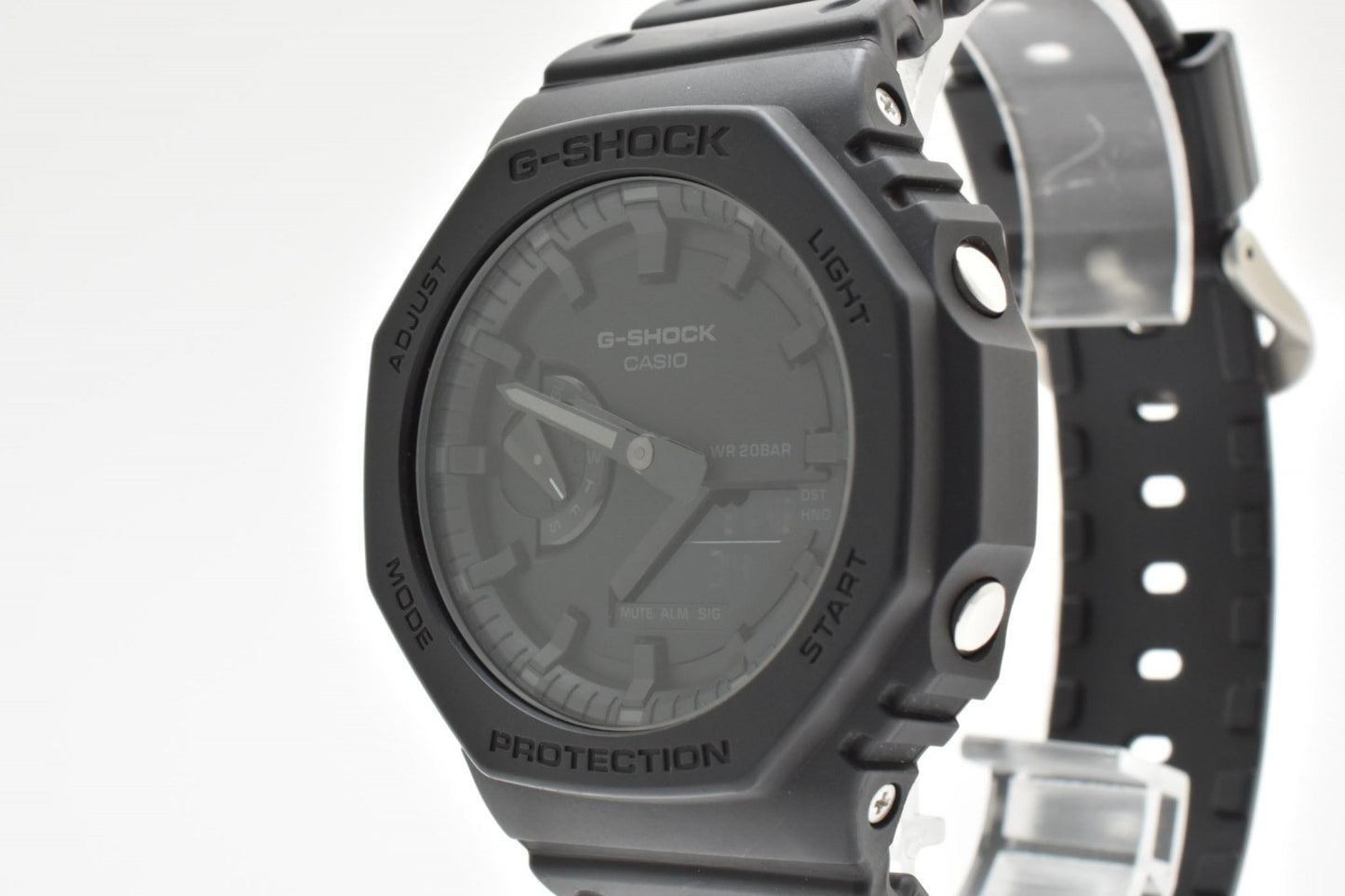 CASIO カシオ G-SHOCK GA-2100 クオーツ アナデジ メンズ 腕時計 オクタゴン ブラック文字盤 ブラック樹脂ベルト カシオーク