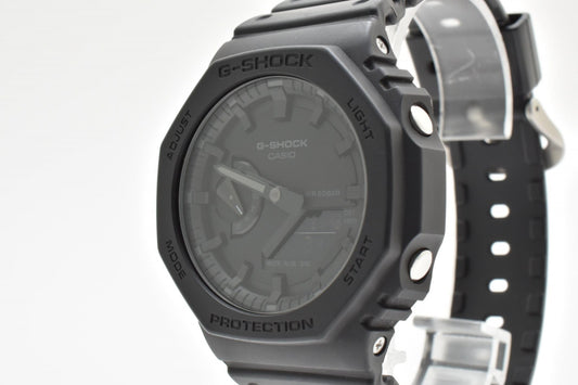 CASIO カシオ G-SHOCK GA-2100 クオーツ アナデジ メンズ 腕時計 オクタゴン ブラック文字盤 ブラック樹脂ベルト カシオーク