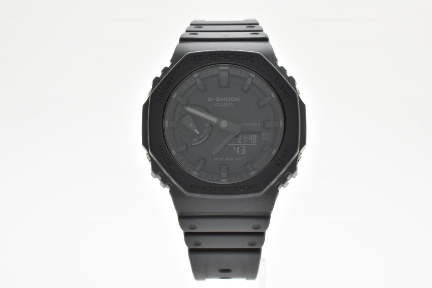 CASIO カシオ G-SHOCK GA-2100 クオーツ アナデジ メンズ 腕時計 オクタゴン ブラック文字盤 ブラック樹脂ベルト カシオーク