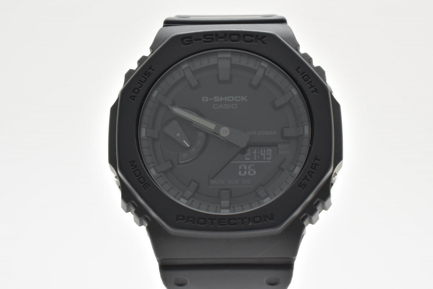 CASIO カシオ G-SHOCK GA-2100 クオーツ アナデジ メンズ 腕時計 オクタゴン ブラック文字盤 ブラック樹脂ベルト カシオーク