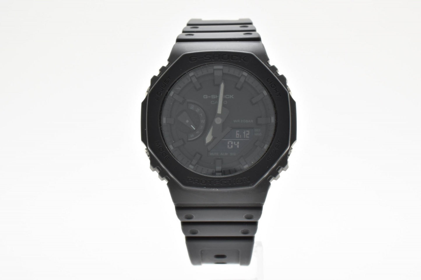 CASIO カシオ G-SHOCK GA-2100 クオーツ アナデジ メンズ 腕時計 オクタゴン ブラック文字盤 ブラック樹脂ベルト カシオーク