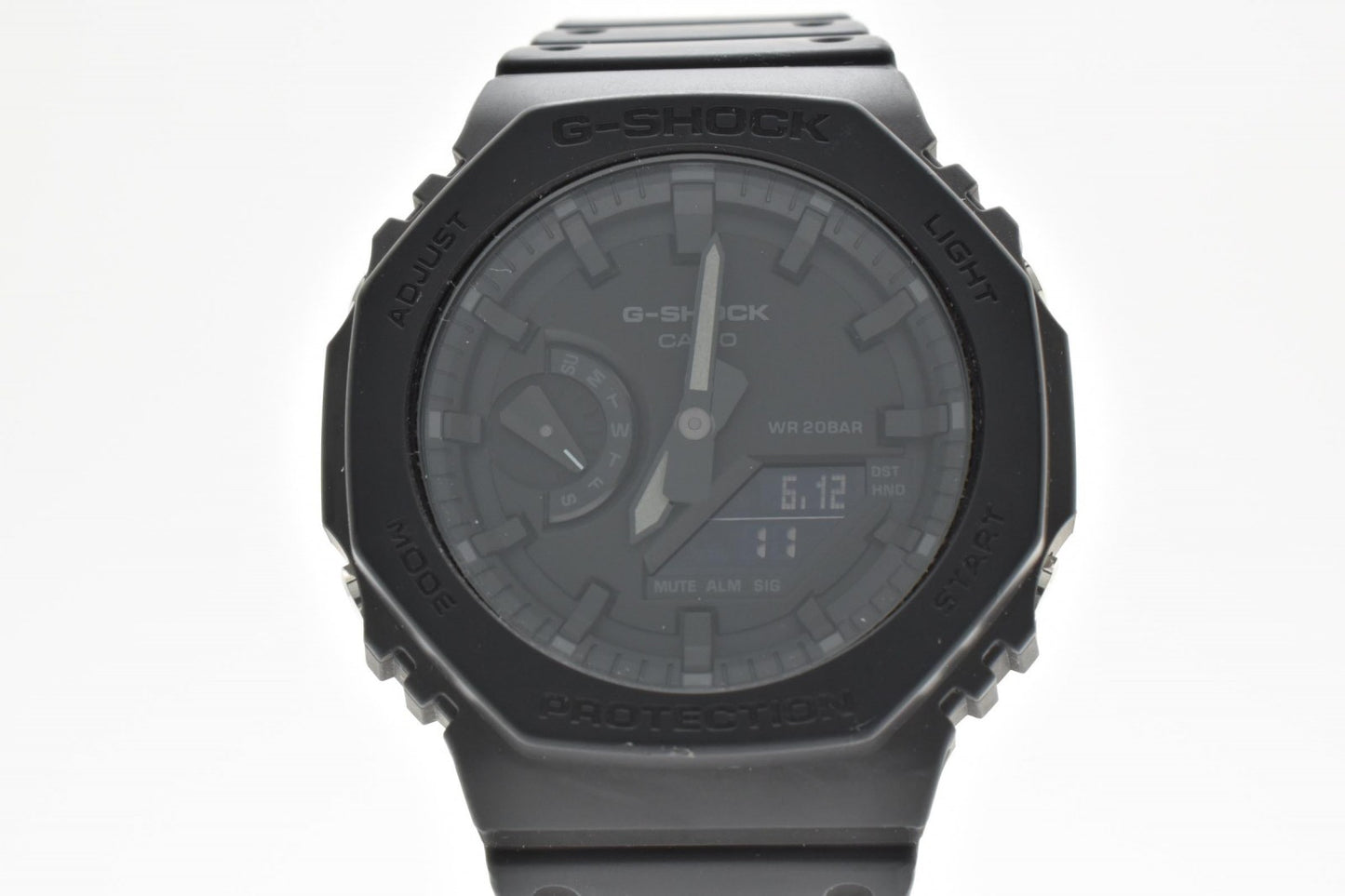 CASIO カシオ G-SHOCK GA-2100 クオーツ アナデジ メンズ 腕時計 オクタゴン ブラック文字盤 ブラック樹脂ベルト カシオーク