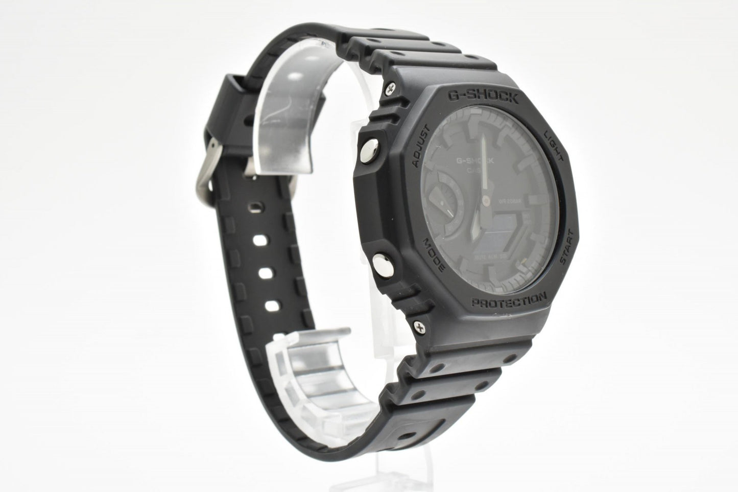 CASIO カシオ G-SHOCK GA-2100 クオーツ アナデジ メンズ 腕時計 オクタゴン ブラック文字盤 ブラック樹脂ベルト カシオーク
