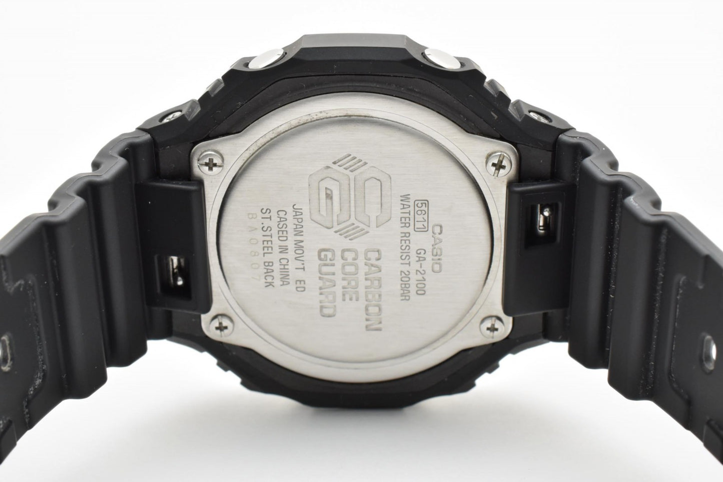 CASIO カシオ G-SHOCK GA-2100 クオーツ アナデジ メンズ 腕時計 オクタゴン ブラック文字盤 ブラック樹脂ベルト カシオーク