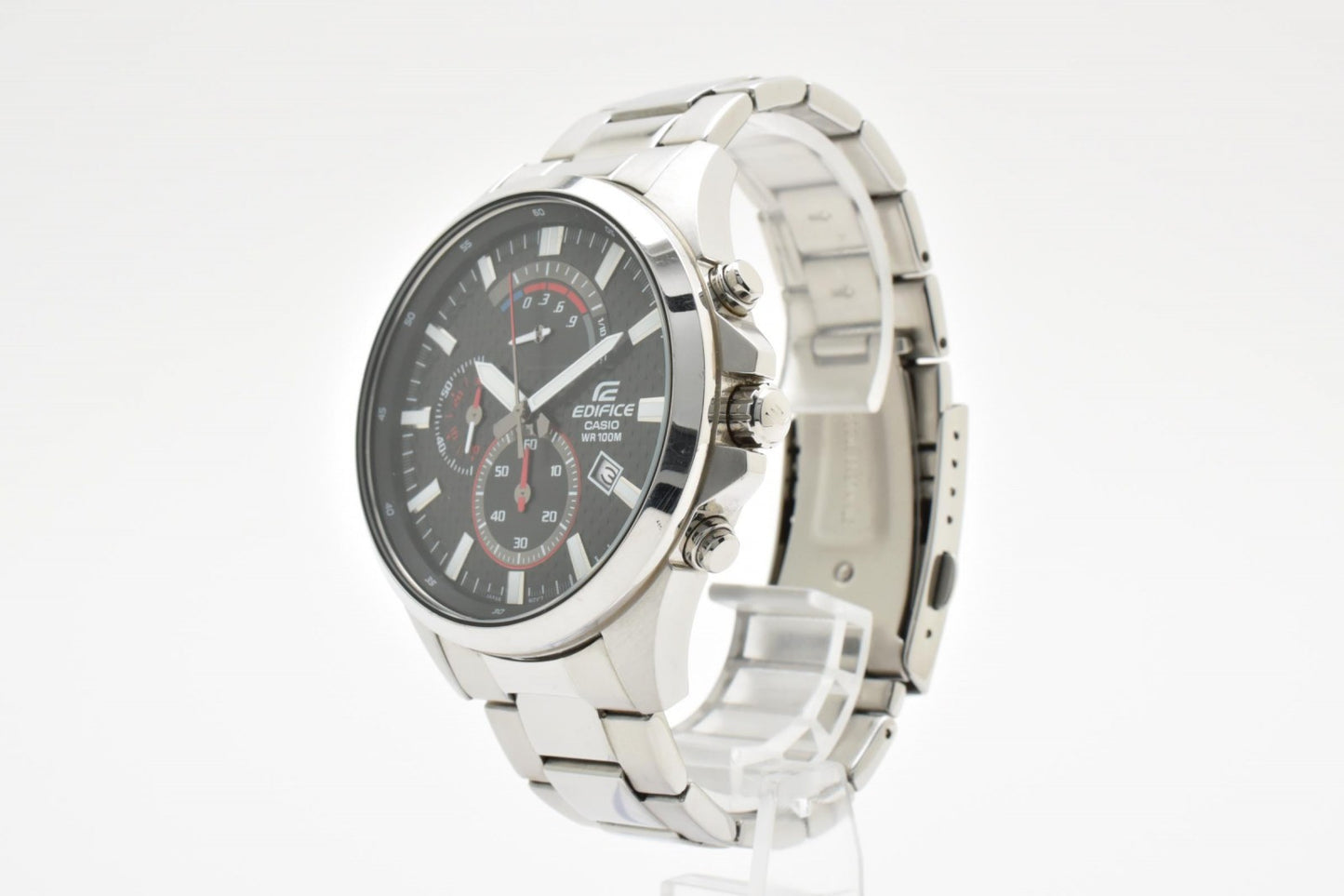CASIO カシオ EDIFICE エディフィス EFV-530 クロノグラフ クオーツ メンズ 腕時計 ブラック文字盤 ステンレス デイト