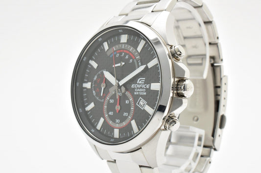 CASIO カシオ EDIFICE エディフィス EFV-530 クロノグラフ クオーツ メンズ 腕時計 ブラック文字盤 ステンレス デイト