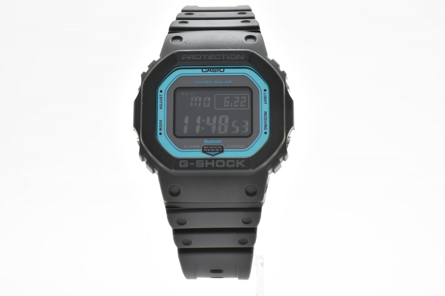 CASIO カシオ G-SHOCK GW-B5600 電波ソーラー デジタル メンズ 腕時計 スクエア ブルー液晶 ブラック シリコンベルト