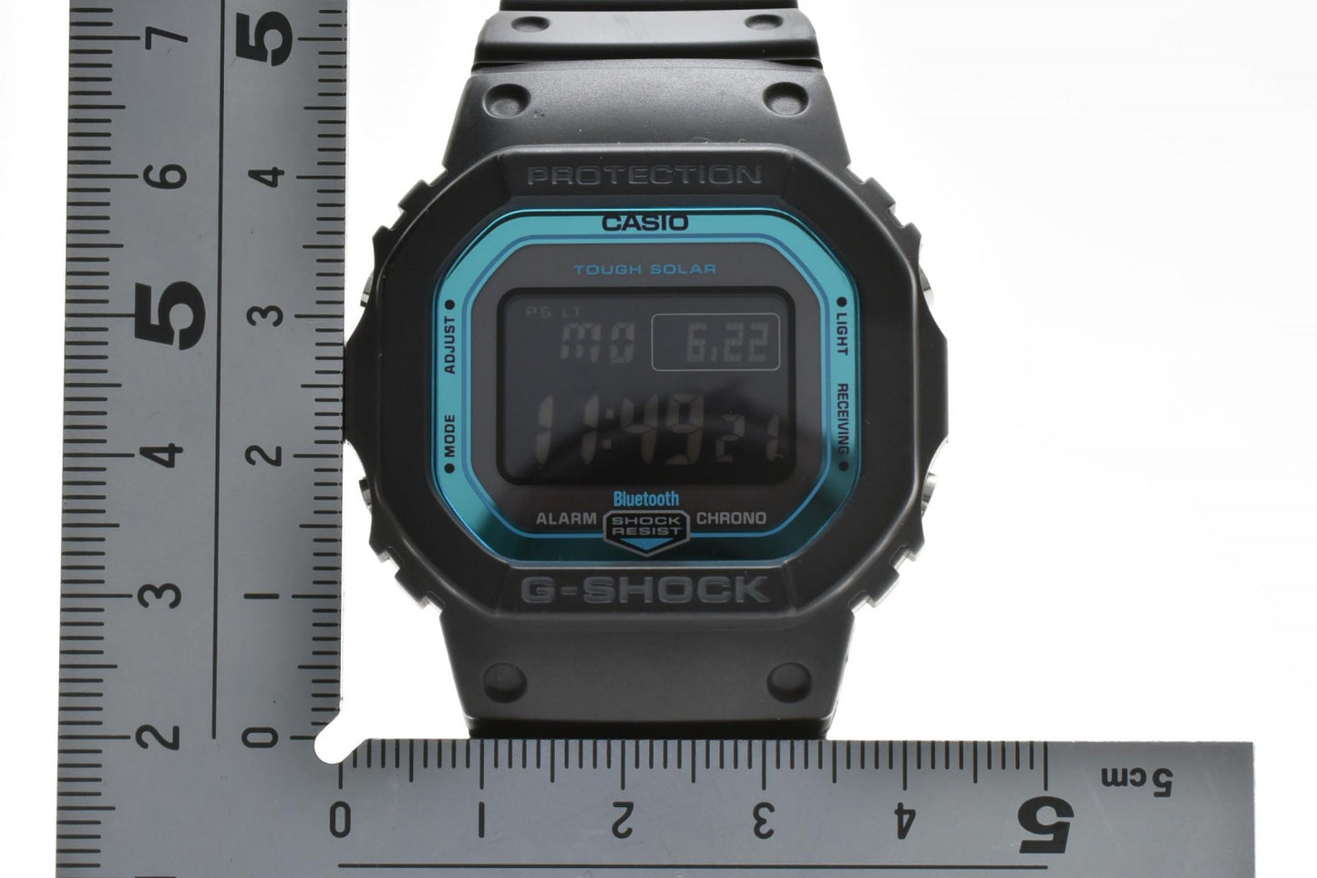 CASIO カシオ G-SHOCK GW-B5600 電波ソーラー デジタル メンズ 腕時計 スクエア ブルー液晶 ブラック シリコンベルト