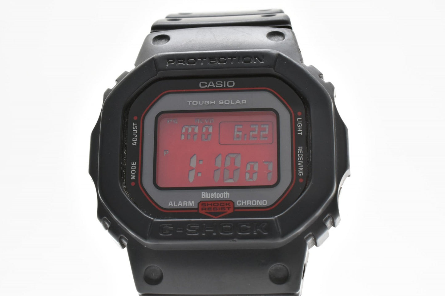 CASIO カシオ G-SHOCK GW-B5600 電波ソーラー Bluetooth デジタル メンズ 腕時計 レッド液晶 スクエア 樹脂ベルト