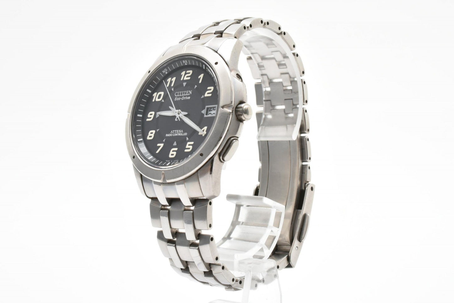 CITIZEN シチズン ATTESA アテッサ H110-T009425TA エコドライブ 電波ソーラー チタン メンズ 腕時計 ブラック文字盤 デイト