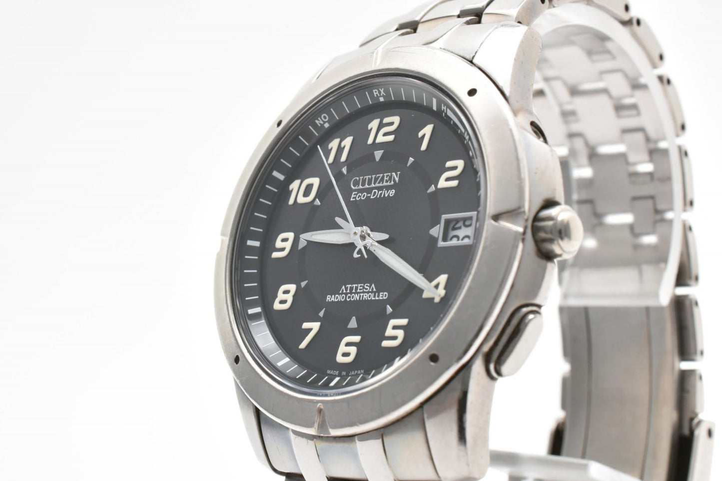 CITIZEN シチズン ATTESA アテッサ H110-T009425TA エコドライブ 電波ソーラー チタン メンズ 腕時計 ブラック文字盤 デイト