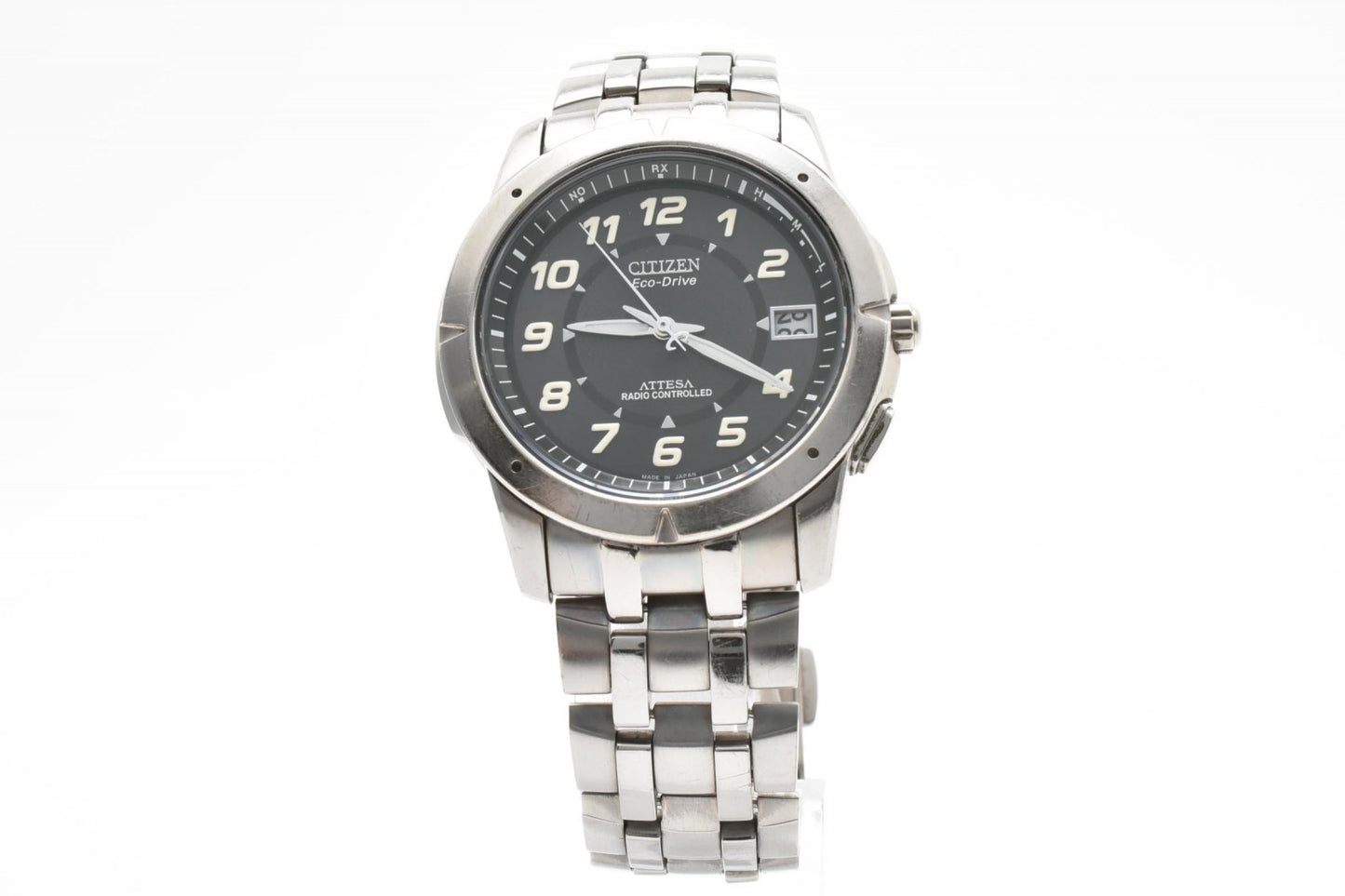 CITIZEN シチズン ATTESA アテッサ H110-T009425TA エコドライブ 電波ソーラー チタン メンズ 腕時計 ブラック文字盤 デイト