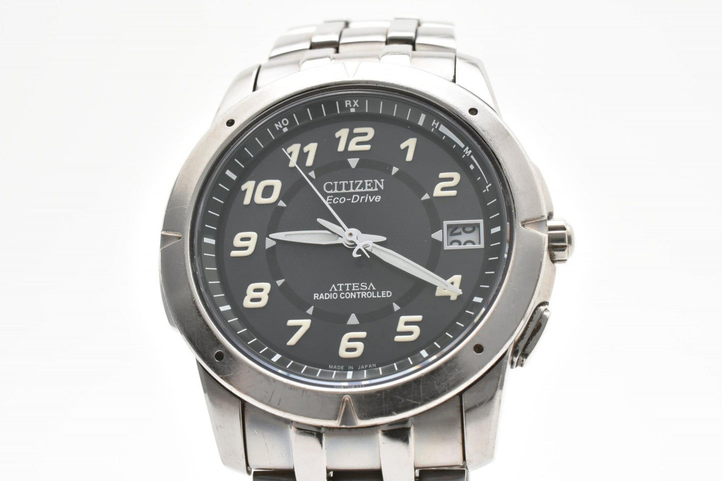 CITIZEN シチズン ATTESA アテッサ H110-T009425TA エコドライブ 電波ソーラー チタン メンズ 腕時計 ブラック文字盤 デイト