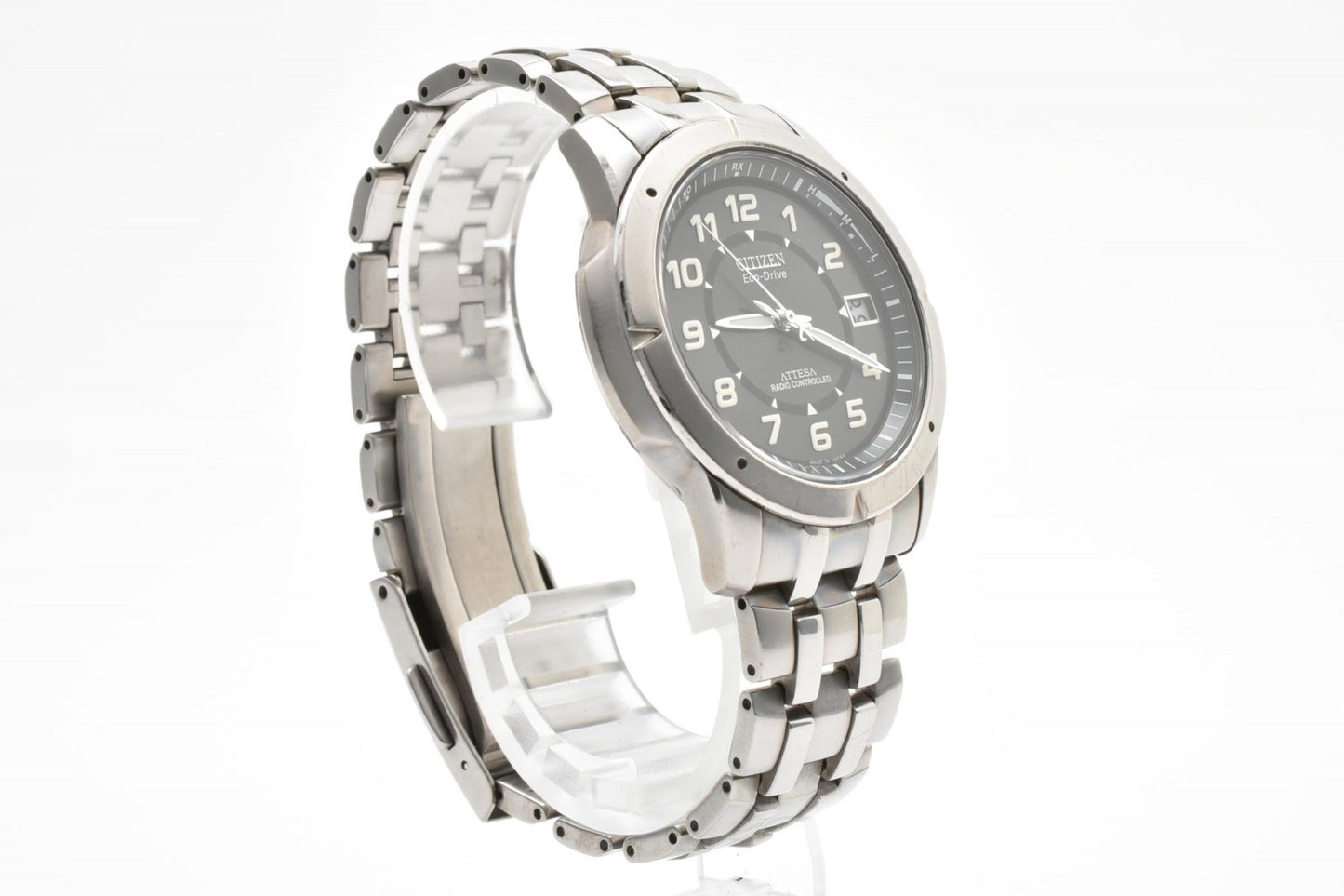 CITIZEN シチズン ATTESA アテッサ H110-T009425TA エコドライブ 電波ソーラー チタン メンズ 腕時計 ブラック文字盤 デイト
