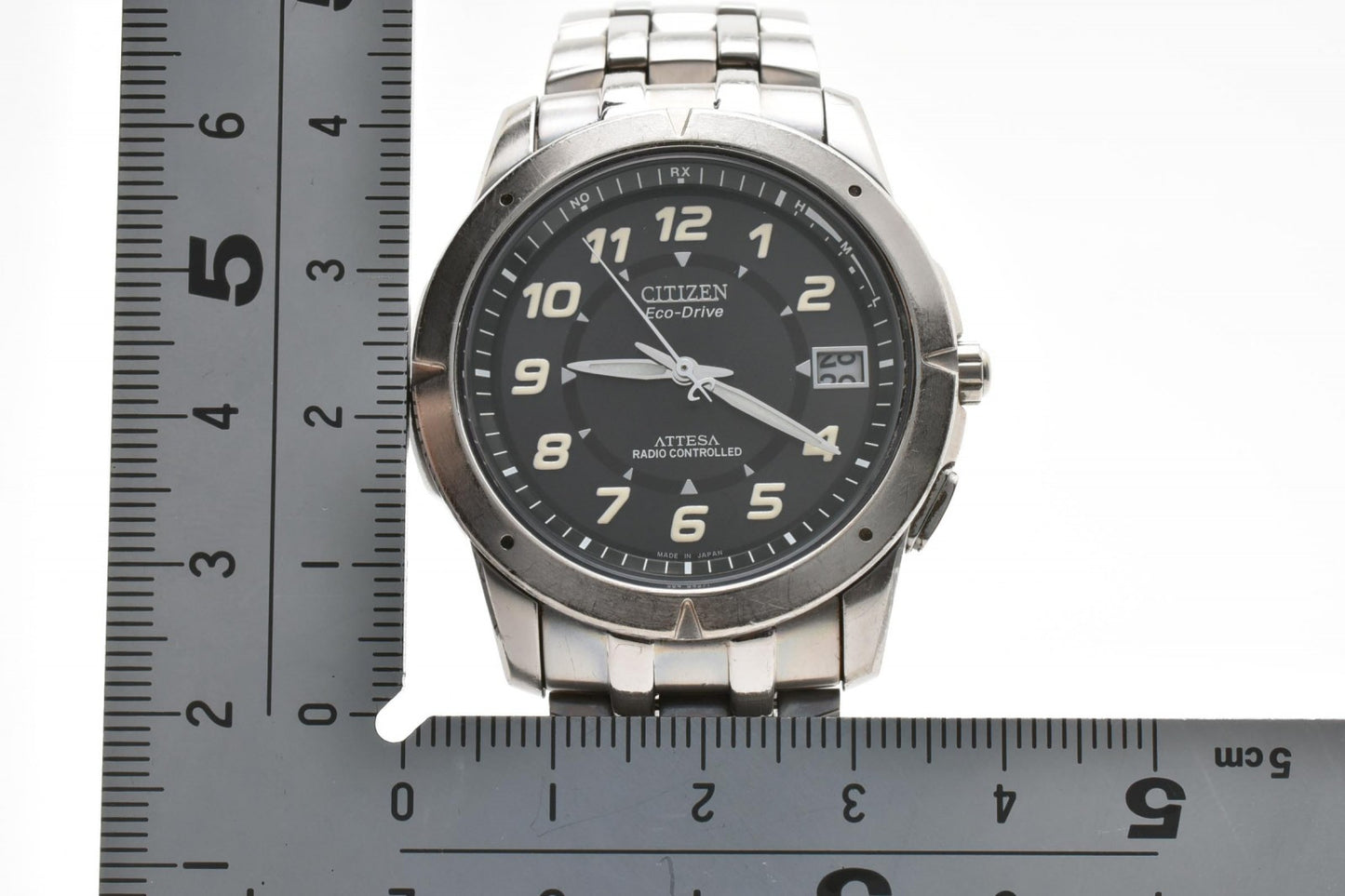 CITIZEN シチズン ATTESA アテッサ H110-T009425TA エコドライブ 電波ソーラー チタン メンズ 腕時計 ブラック文字盤 デイト