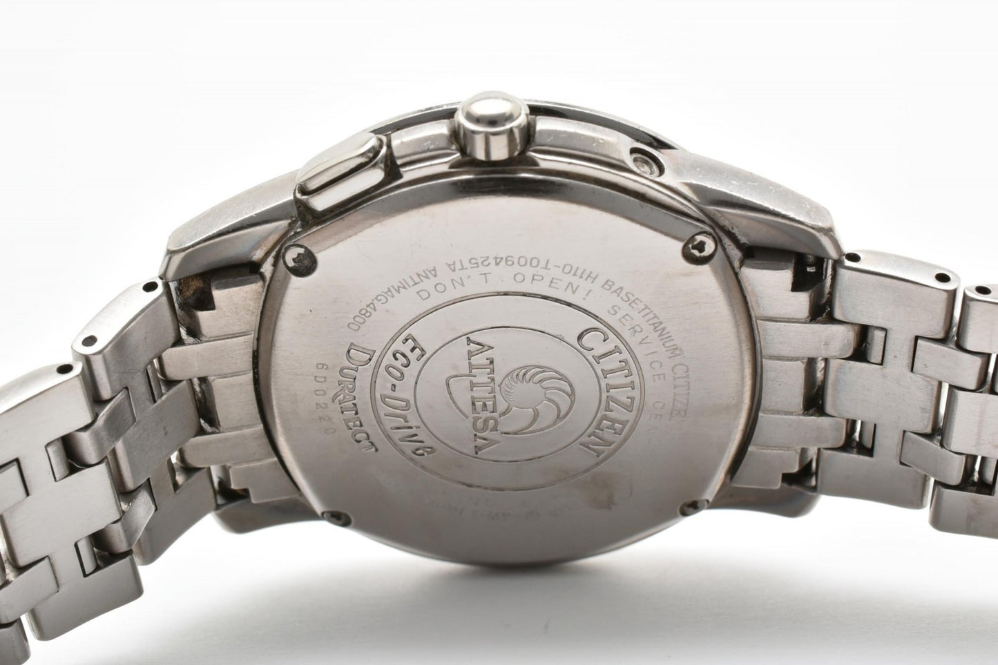 CITIZEN シチズン ATTESA アテッサ H110-T009425TA エコドライブ 電波ソーラー チタン メンズ 腕時計 ブラック文字盤 デイト