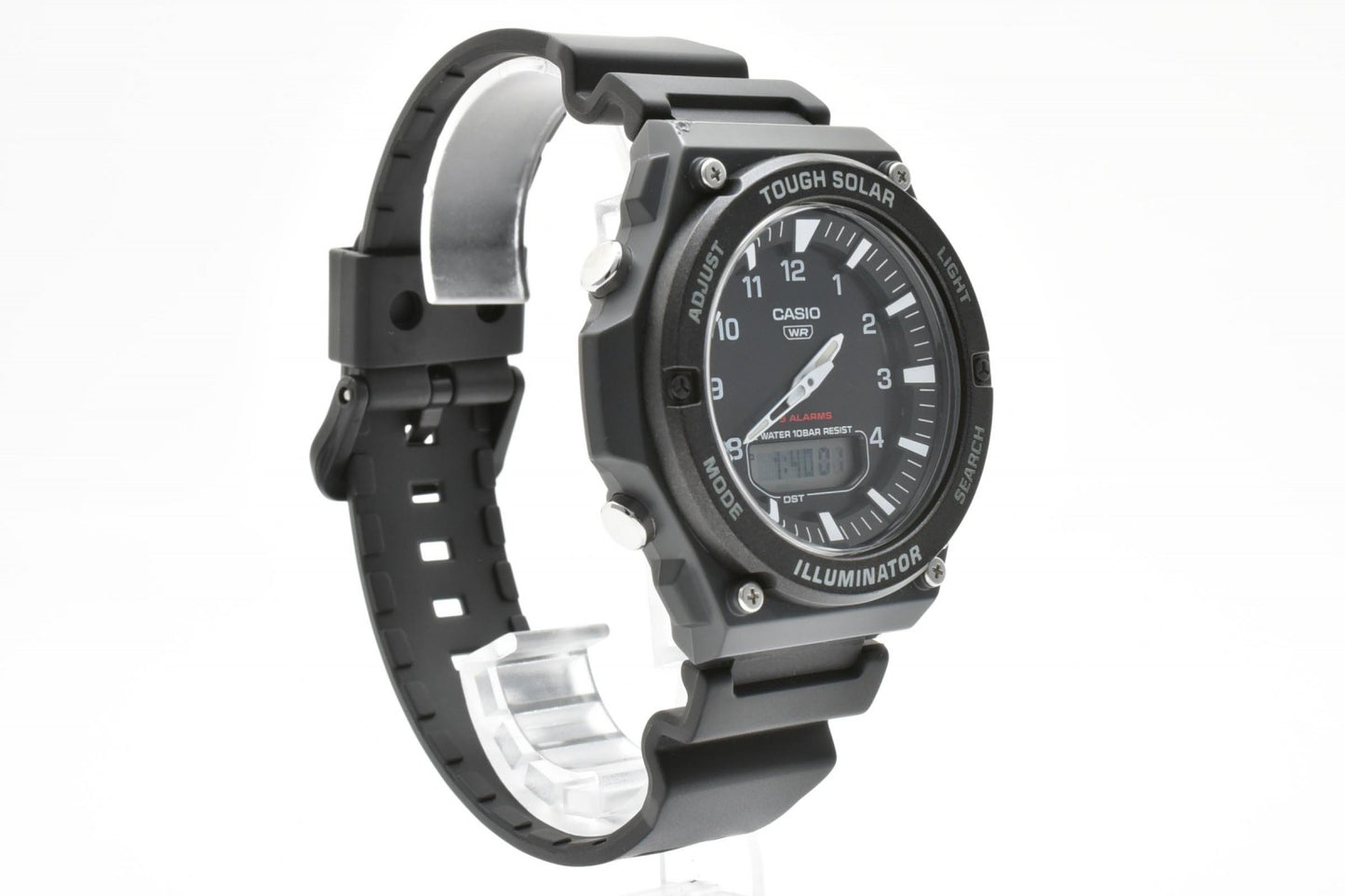CASIO カシオ Collection AG-S820W ソーラー クオーツ アナデジ メンズ 腕時計 ブラック文字盤 ラバーベルト 樹脂ケース