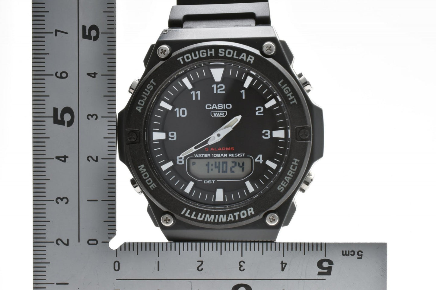 CASIO カシオ Collection AG-S820W ソーラー クオーツ アナデジ メンズ 腕時計 ブラック文字盤 ラバーベルト 樹脂ケース