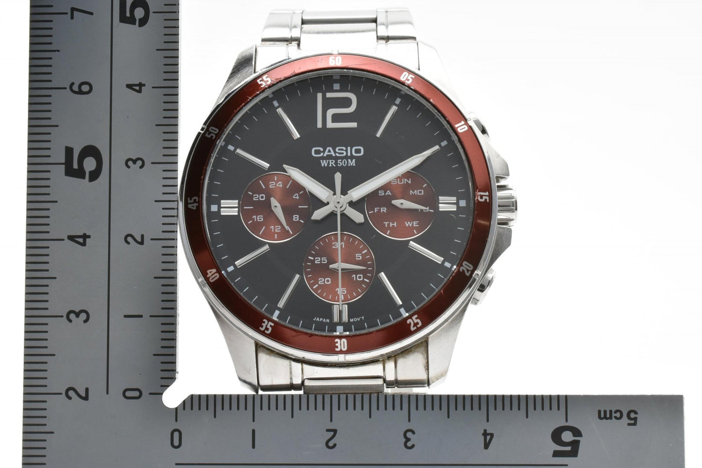 CASIO カシオ スタンダード MTP-1374 クオーツ メンズ 腕時計 ブラック文字盤 マルチファンクション デイデイト ステンレスブレス