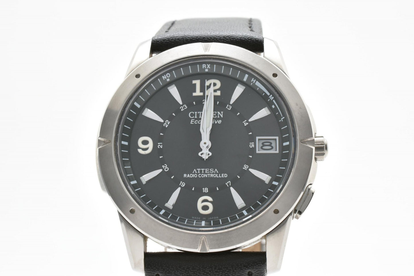 CITIZEN シチズン ATTESA アテッサ ATD53-2754 電波ソーラー エコドライブ チタン メンズ 腕時計 ブラック文字盤 レザーベルト