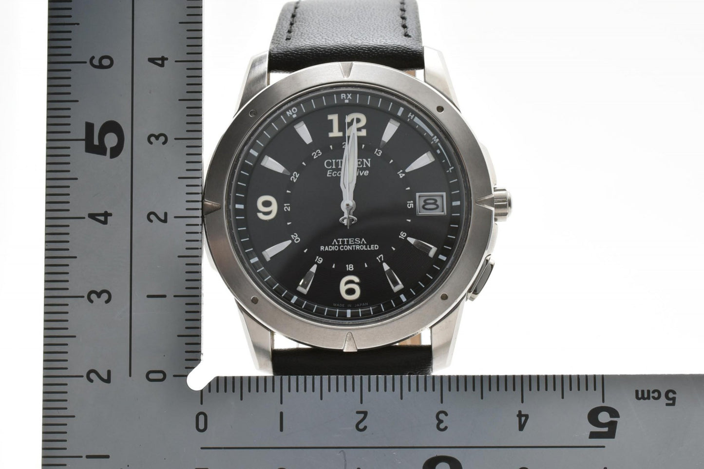 CITIZEN シチズン ATTESA アテッサ ATD53-2754 電波ソーラー エコドライブ チタン メンズ 腕時計 ブラック文字盤 レザーベルト