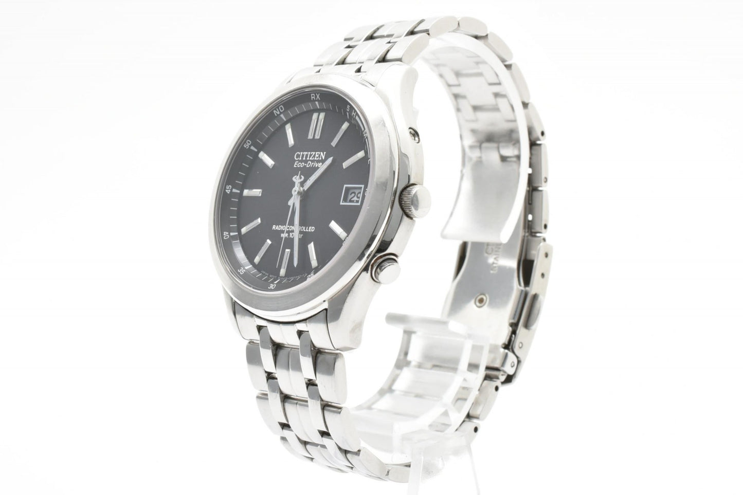 CITIZEN シチズン FRD59-2391 電波ソーラー メンズ 腕時計 ブラック文字盤 デイト ステンレスブレス ドレスウォッチ