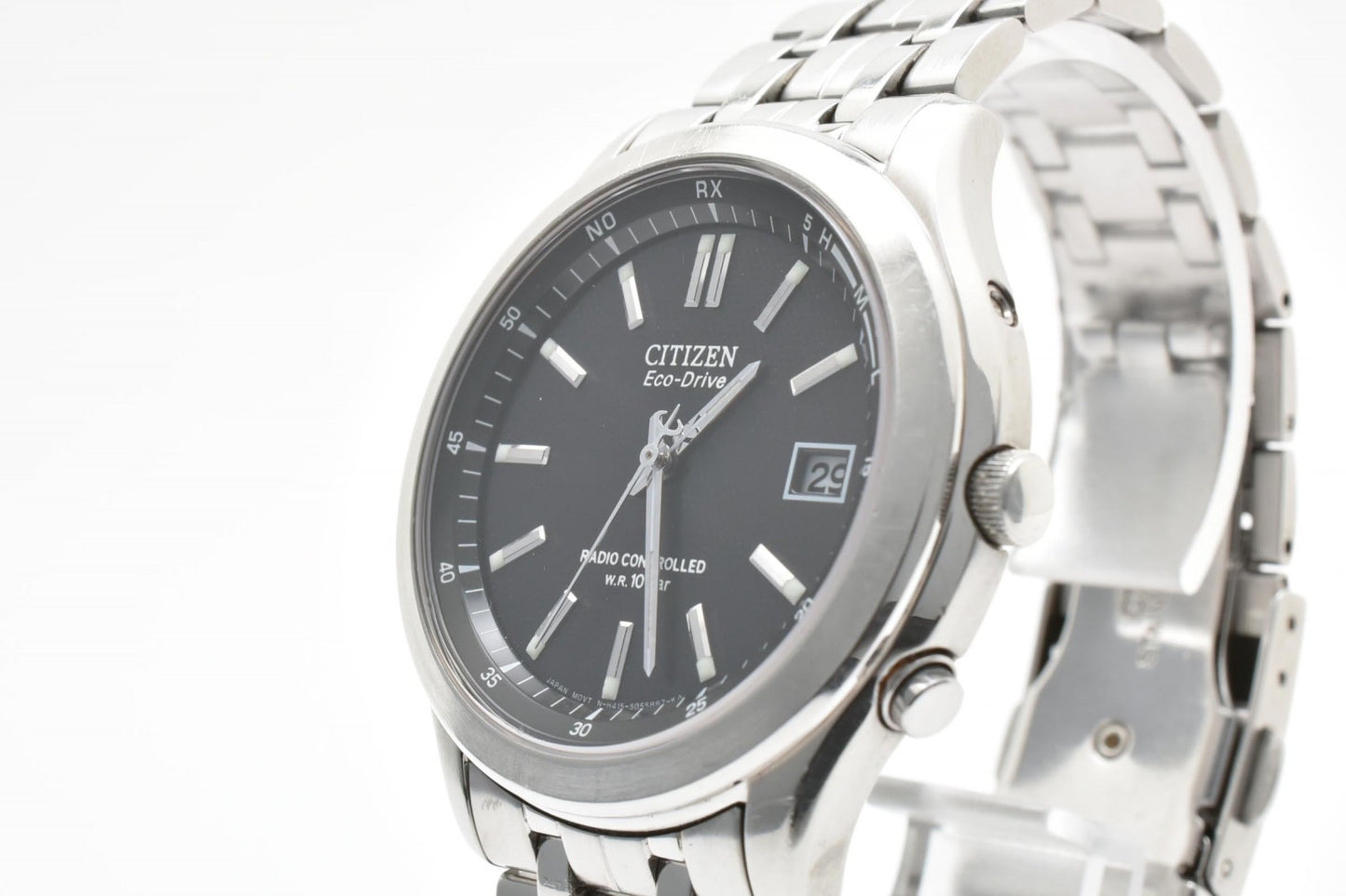 CITIZEN シチズン FRD59-2391 電波ソーラー メンズ 腕時計 ブラック文字盤 デイト ステンレスブレス ドレスウォッチ