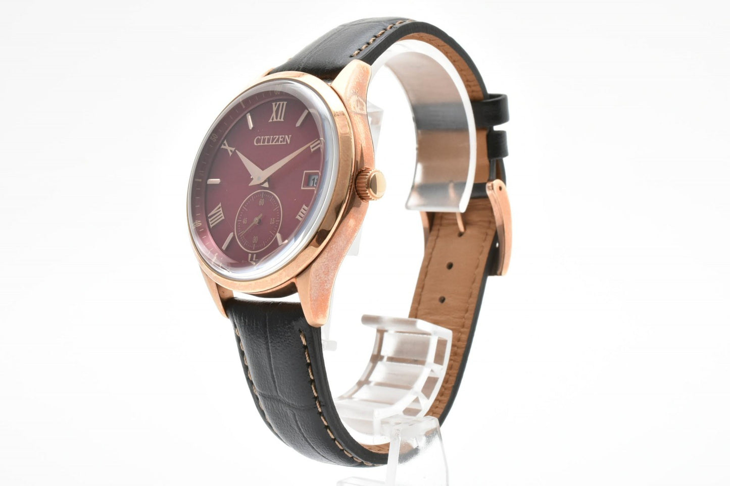 CITIZEN シチズン エコ・ドライブ B690-A189701 ソーラー スモールセコンド メンズ 腕時計 バーガンディ文字盤 ローマン レザーベルト