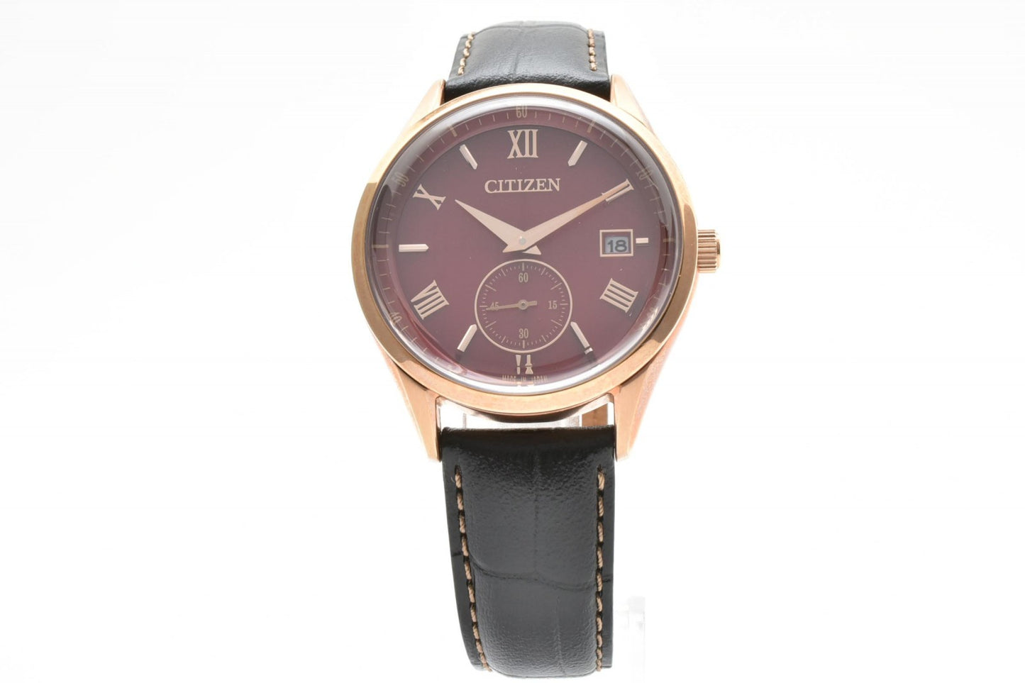 CITIZEN シチズン エコ・ドライブ B690-A189701 ソーラー スモールセコンド メンズ 腕時計 バーガンディ文字盤 ローマン レザーベルト