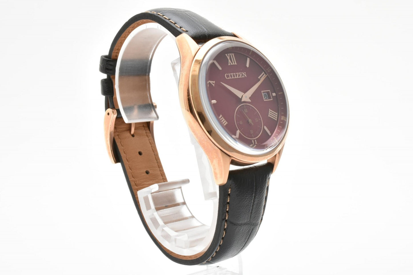 CITIZEN シチズン エコ・ドライブ B690-A189701 ソーラー スモールセコンド メンズ 腕時計 バーガンディ文字盤 ローマン レザーベルト