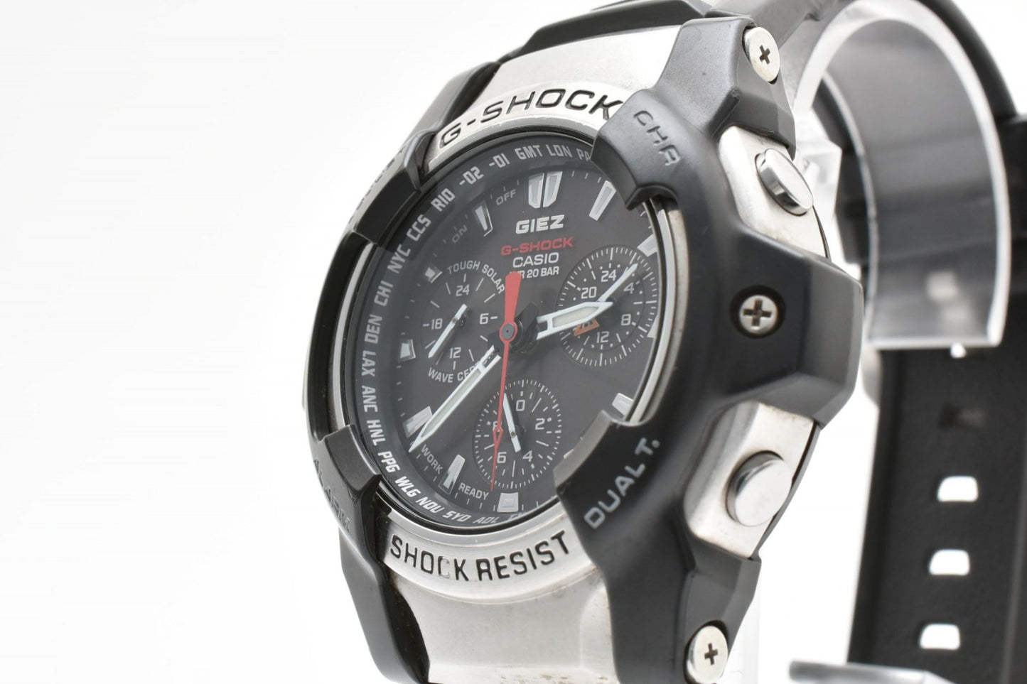 CASIO カシオ G-SHOCK GS-1000J タフソーラー ソーラー メンズ 腕時計 ブラック文字盤 ステンレスベゼル シリコンベルト