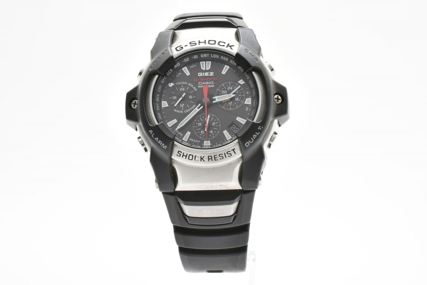 CASIO カシオ G-SHOCK GS-1000J タフソーラー ソーラー メンズ 腕時計 ブラック文字盤 ステンレスベゼル シリコンベルト