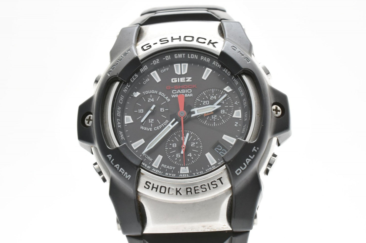 CASIO カシオ G-SHOCK GS-1000J タフソーラー ソーラー メンズ 腕時計 ブラック文字盤 ステンレスベゼル シリコンベルト