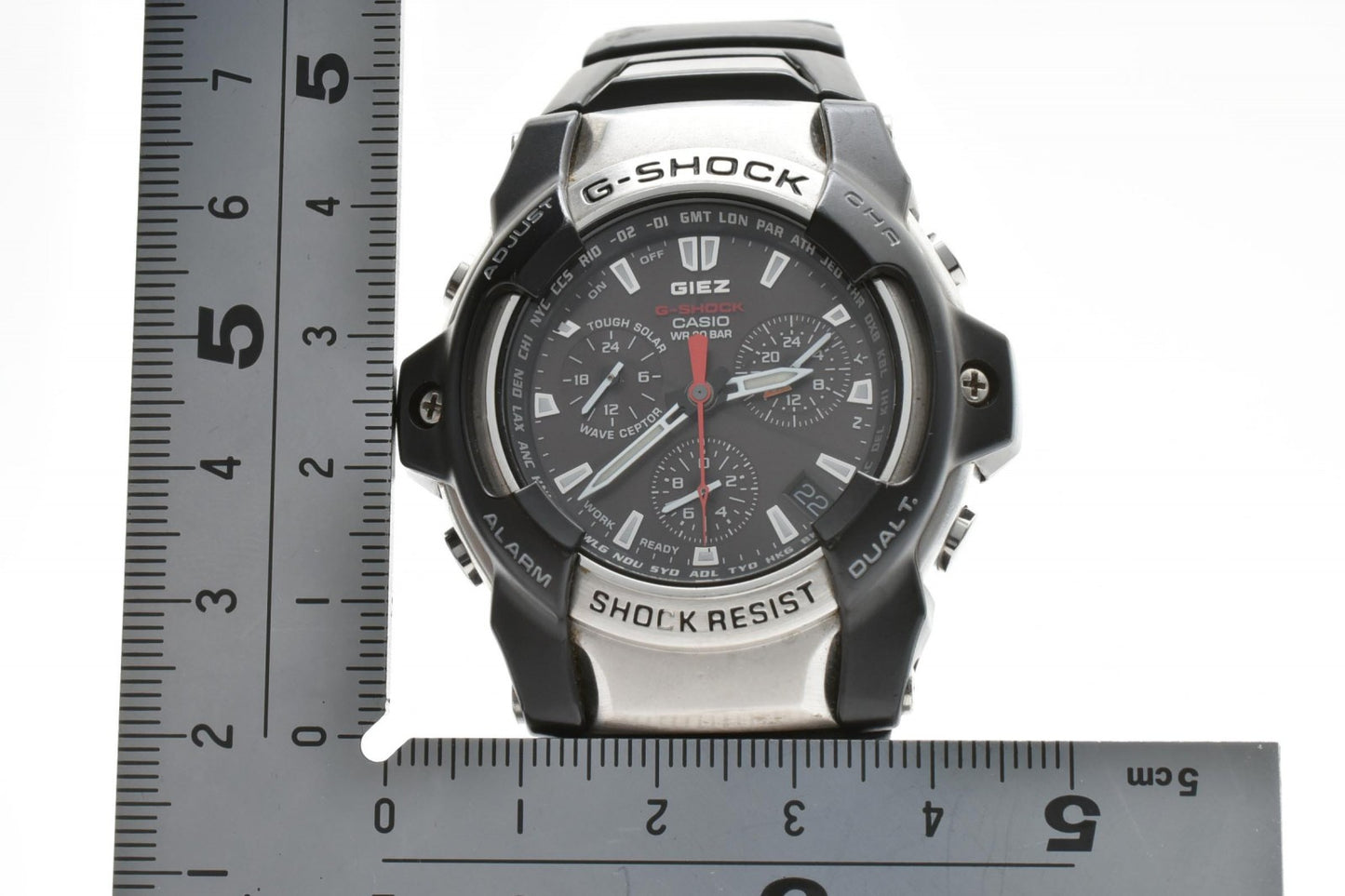 CASIO カシオ G-SHOCK GS-1000J タフソーラー ソーラー メンズ 腕時計 ブラック文字盤 ステンレスベゼル シリコンベルト