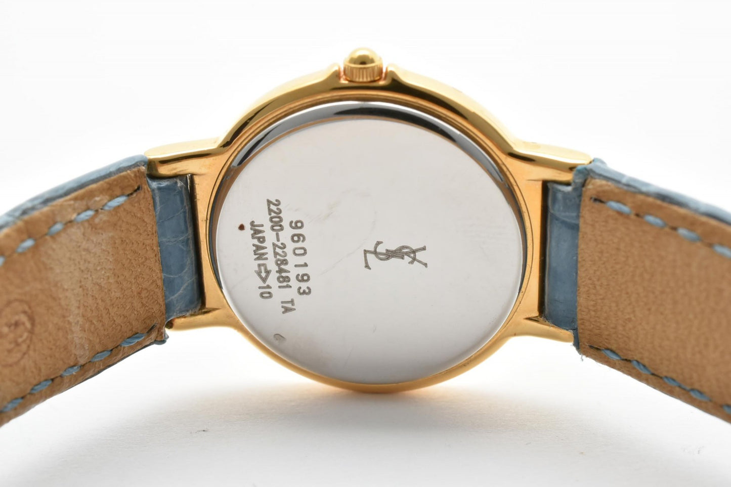 Yves Saint Laurent イヴ・サンローラン 2200-228481 レディース YSLロゴ カサンドラ 腕時計 クオーツ ゴールド文字盤 レザーベルト ドレスウォッチ