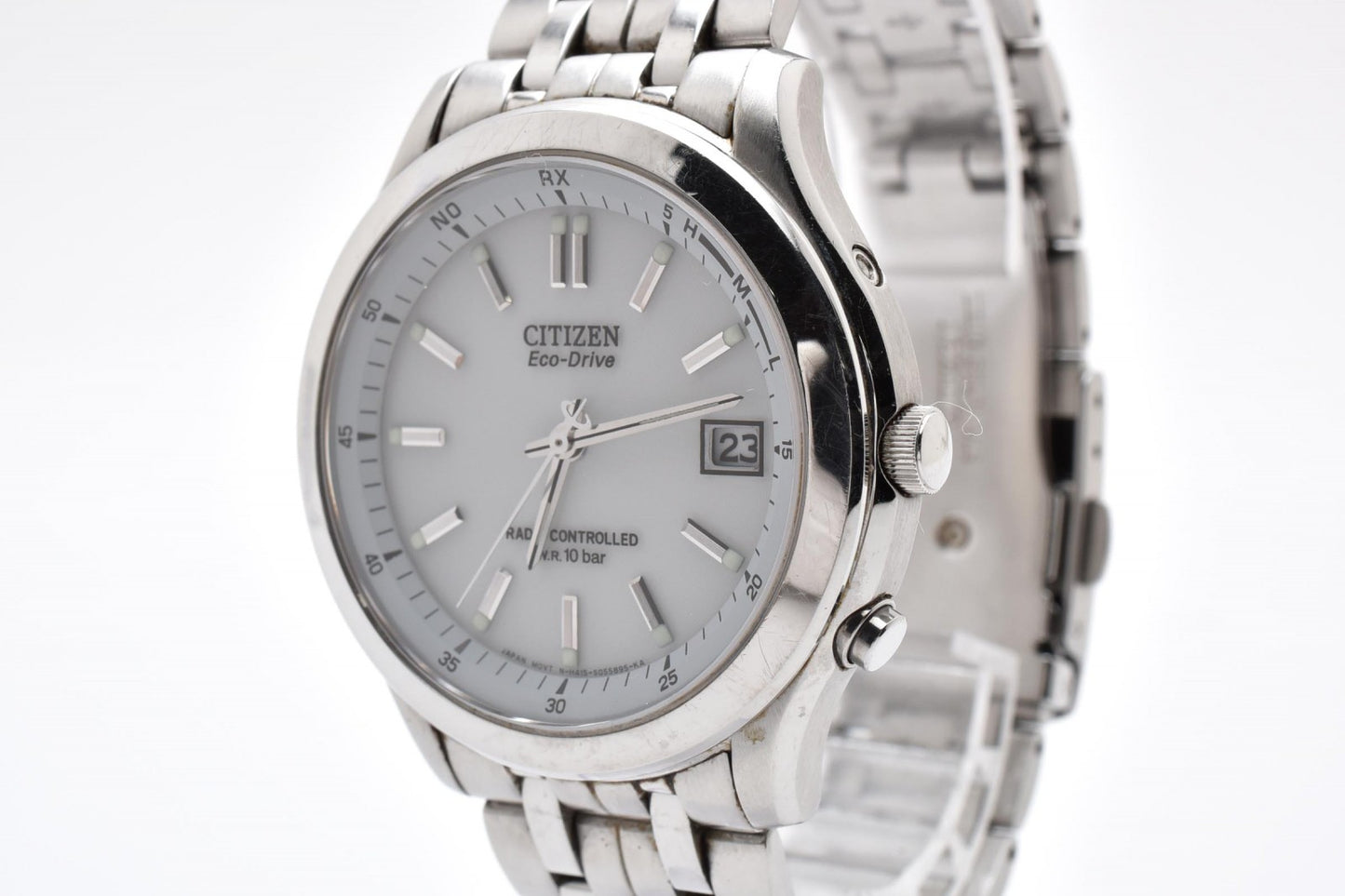 Citizen シチズン FORMA フォルマ H415-S033012 電波ソーラー メンズ 腕時計 ホワイト文字盤 デイト ステンレス