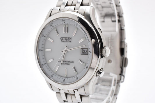 Citizen シチズン FORMA フォルマ H415-S033012 電波ソーラー メンズ 腕時計 ホワイト文字盤 デイト ステンレス