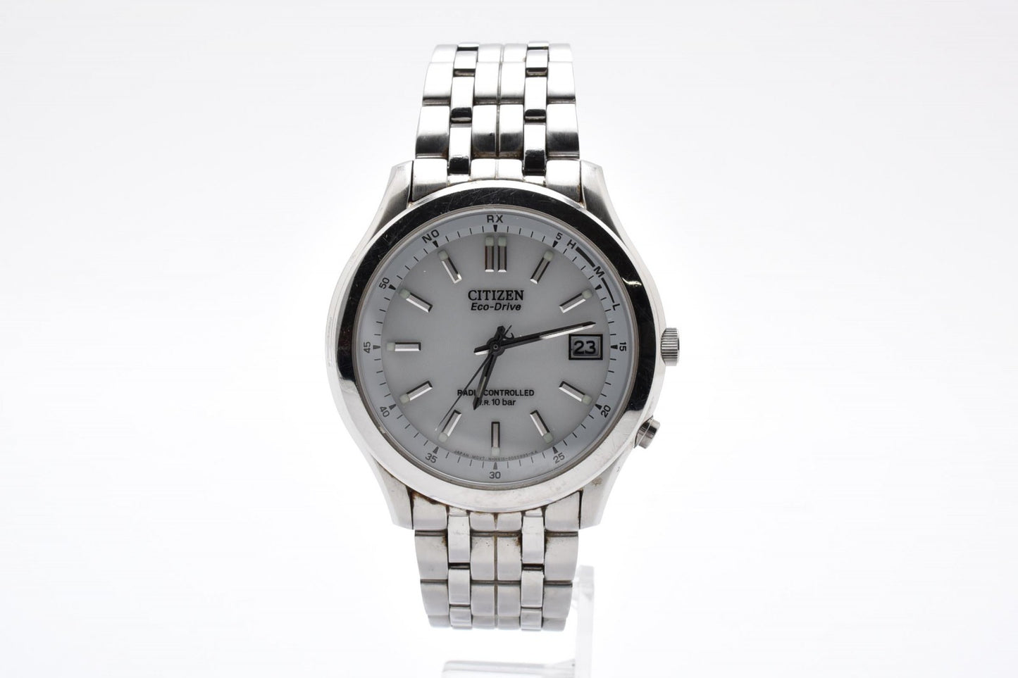 Citizen シチズン FORMA フォルマ H415-S033012 電波ソーラー メンズ 腕時計 ホワイト文字盤 デイト ステンレス